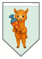 Vorschau - Mal- und Bastelvorlagen - Alpakaklasse / Lamaklasse - Girlande (Schulstart) - Seite 1