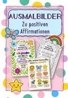 Vorschau - Mal- und Bastelvorlagen - Ausmalbilder zu positiven Affirmationen - Deckblatt