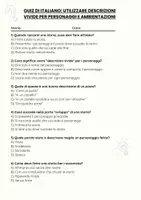 anteprima - Quiz - Utilizzare descrizioni vivide (personaggi, ambientazioni) - Pagina 1