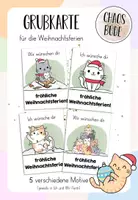 Vorschau - Anderer Materialtyp - Weihnachtsferien Grußkarte für deine Katzenklasse - Deckblatt