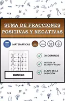 Vista previa - Hojas de trabajo - Domino | Suma de fracciones positivas y negativas | Actividad Matemática - Portada