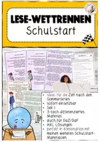 Vorschau - Arbeitsblätter - Lese-Wettrennen Schulstart Sek I Deutsch DaZ - Deckblatt