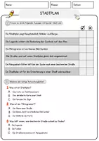 Vorschau - Arbeitsblätter - Stadtplan Arbeitsblätter mit Fragen + Lösungen Leseverstehen und Wortschatz - Seite 2