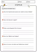 Vorschau - Arbeitsblätter - Stadtplan Arbeitsblätter mit Fragen + Lösungen Leseverstehen und Wortschatz - Seite 3