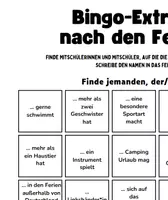 Vorschau - Arbeitsblätter - Bingo nach den Ferien - Spiel für die ganze Klasse - Deckblatt