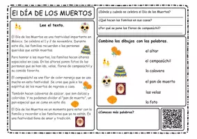 Vorschau - Arbeitsblätter - Hoja de trabajo - El Día de los Muertos - Seite 1
