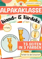 Vorschau - Mal- und Bastelvorlagen - Materialpaket - Dekoration für die Alpakaklasse / Lamaklasse - Seite 1