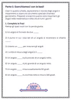 anteprima - Esercizi - Posizionare il goniometro e misurare l’ampiezza degli angoli: classificare gli angoli (acuto, ottuso, retto) con il goniometro - Pagina 1