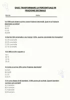 anteprima - Quiz - Trasformare la percentuale in frazione decimale - Pagina 1