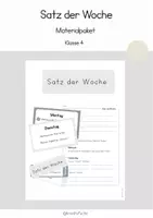 Vorschau - Arbeitsblätter - Materialpaket zum Satz der Woche - Klasse 4 - Deckblatt