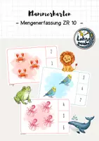 Vorschau - Anderer Materialtyp - Klammerkarten - Mengen bis 10 🦊🐠 - Deckblatt