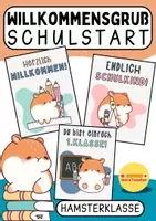 Vorschau - Anderer Materialtyp - Willkommensgruß für die Hamsterklasse mit niedlichen Kawaii-Hamstern - Deckblatt