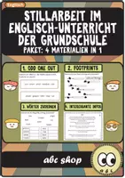 Vorschau - Arbeitsblätter - 4 Englisch-Materialien: "odd one out" "footprints", "Do you know the words?" und "Interessante Informationen zur englischen Sprache"" - Deckblatt