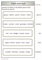 Vorschau - Arbeitsblätter - 4 Englisch-Materialien: "odd one out" "footprints", "Do you know the words?" und "Interessante Informationen zur englischen Sprache"" - Seite 1