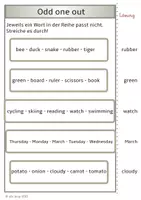Vorschau - Arbeitsblätter - 4 Englisch-Materialien: "odd one out" "footprints", "Do you know the words?" und "Interessante Informationen zur englischen Sprache"" - Seite 2