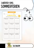 Vorschau - Arbeitsblätter - 3 Wörter Spiel: SOMMERFERIEN - Deckblatt