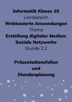 Vorschau - Stundenentwürfe - Informatik 10 - Soziale Netzwerke - Deckblatt