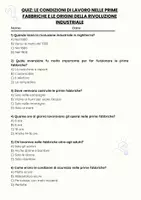 anteprima - Quiz - Le condizioni di lavoro nelle prime fabbriche e le origini della rivoluzione industriale - Quiz - Pagina 1