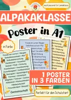 Vorschau - Poster - Alpakaklasse / Lamaklasse - Poster in A1 (Schulstart) - Deckblatt