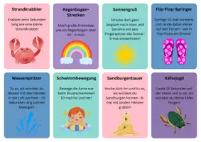 Vorschau - Spiele - Sommer-Action-Karten für Kinder - Seite 1