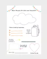 Vorschau - Anderer Materialtyp - Wunschkarte zur Einschulung – Bunte Version - Deckblatt