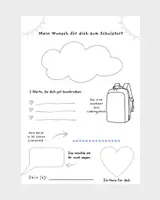Vorschau - Anderer Materialtyp - Wunschkarte zur Einschulung – Pastellblau - Deckblatt