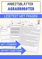 Vorschau - Arbeitsblätter - Agrarroboter Arbeitsblätter mit Fragen + Lösungen AB - Deckblatt
