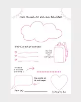Vorschau - Anderer Materialtyp - Wunschkarte zur Einschulung – Magenta - Deckblatt
