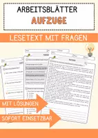 Vorschau - Arbeitsblätter - Aufzüge Arbeitsblätter mit Fragen + Lösungen AB - Deckblatt