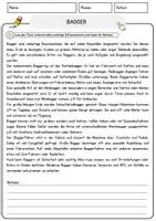 Vorschau - Arbeitsblätter - Bagger Arbeitsblätter mit Fragen + Lösungen AB - Seite 1