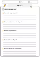 Vorschau - Arbeitsblätter - Bagger Arbeitsblätter mit Fragen + Lösungen AB - Seite 3