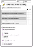Vorschau - Arbeitsblätter - Biometrische Authentifizierung Arbeitsblätter mit Fragen + Lösungen AB - Seite 2