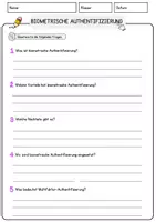 Vorschau - Arbeitsblätter - Biometrische Authentifizierung Arbeitsblätter mit Fragen + Lösungen AB - Seite 3
