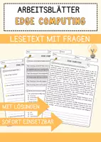 Vorschau - Arbeitsblätter - Edge Computing Arbeitsblätter mit Fragen + Lösungen AB - Deckblatt