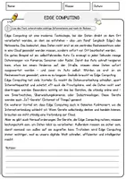 Vorschau - Arbeitsblätter - Edge Computing Arbeitsblätter mit Fragen + Lösungen AB - Seite 1