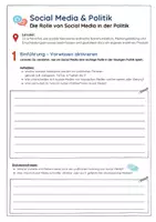 Vorschau - Arbeitsblätter - Social Media & Politik: Die Rolle von Social Media in der Politik - Deckblatt