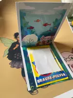 Vorschau - Mal- und Bastelvorlagen - Axolotl 3D Karte - prickelnde Brause - Schulstart - Seite 1