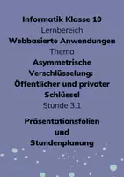 Vorschau - Stundenentwürfe - Informatik 10 - Asymmetrische Verschlüsselung - Deckblatt