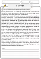 Vorschau - Arbeitsblätter - E-Scooter Arbeitsblätter mit Fragen + Lösungen AB - Seite 1