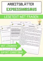 Vorschau - Arbeitsblätter - Expressionismus Arbeitsblätter mit Fragen + Lösungen AB - Deckblatt
