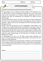 Vorschau - Arbeitsblätter - Expressionismus Arbeitsblätter mit Fragen + Lösungen AB - Seite 1