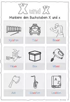 Vorschau - Arbeitsblätter - Buchstabe X x / Buchstabeneinführung - Seite 1
