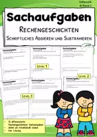 Vorschau - Stationenlernen - Differenzierte Sachaufgaben im ZR 1000 – Schriftliches Addieren & Subtrahieren - Deckblatt