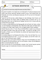 Vorschau - Arbeitsblätter - Gotische Architektur Arbeitsblätter mit Fragen + Lösungen AB - Seite 1