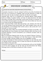 Vorschau - Arbeitsblätter - Griechische Vasenmalerei Arbeitsblätter mit Fragen + Lösungen AB - Seite 1