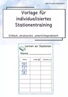 Vorschau - Arbeitsblätter - Vorlage für individualisiertes Stationentraining - Deckblatt