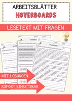 Vorschau - Arbeitsblätter - Hoverboards Arbeitsblätter mit Fragen + Lösungen AB - Deckblatt
