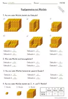 Vorschau - Arbeitsblätter - Kopfgeometrie mit Würfelgebäuden und Quadergebäuden - mit Lösung (auch schwarz-weiß) - Seite 3