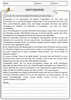Vorschau - Arbeitsblätter - Kryptographie Arbeitsblätter mit Fragen + Lösungen AB - Seite 1