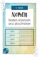 Vorschau - Arbeitsblätter - Grammatik- Nomen erkennen und abschreiben - Einführung 1. Klasse - Deckblatt